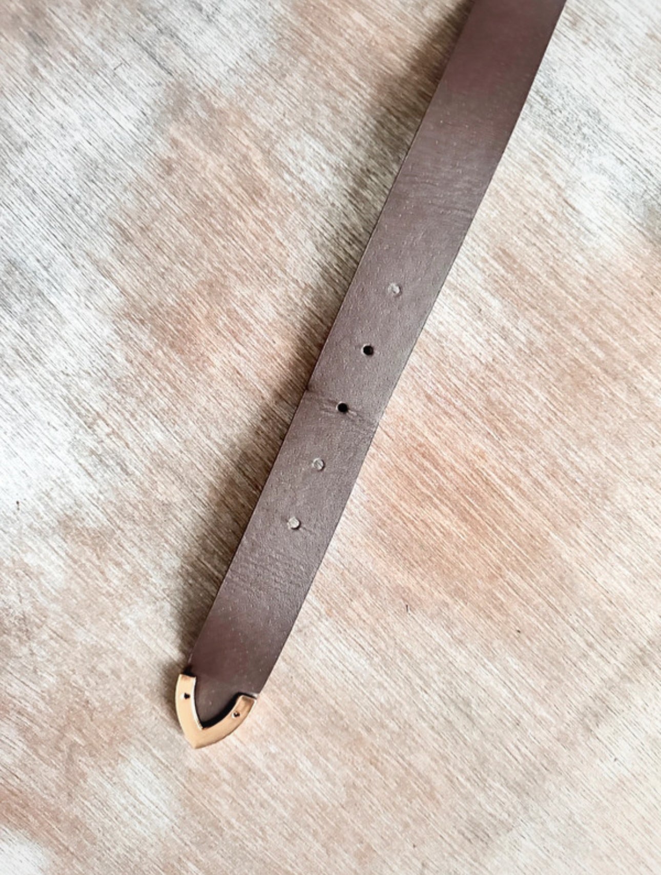 Chocolate Brown Belt — Gold Buckle (34”)