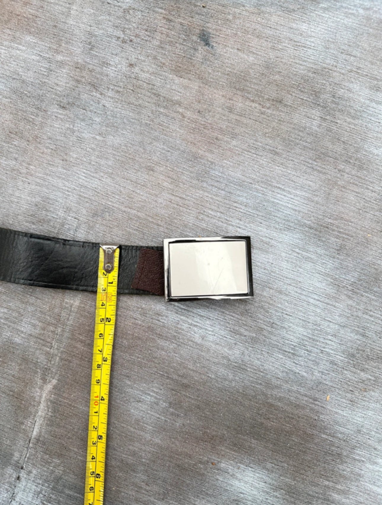 Black Leather Belt — Chrome Plate (40”)
