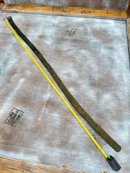 Black Leather Belt — Chrome Plate (40”)