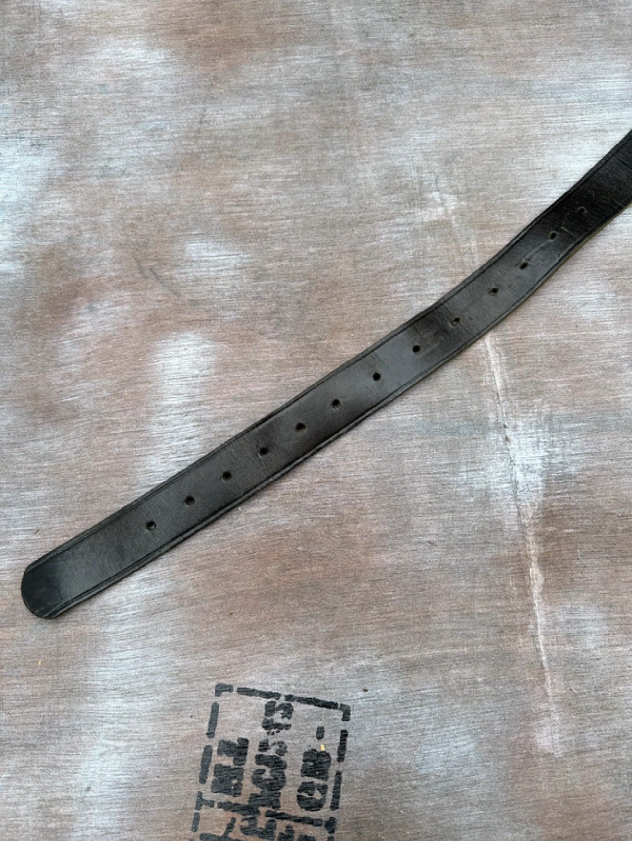 Black Leather Belt — Chrome Plate (40”)