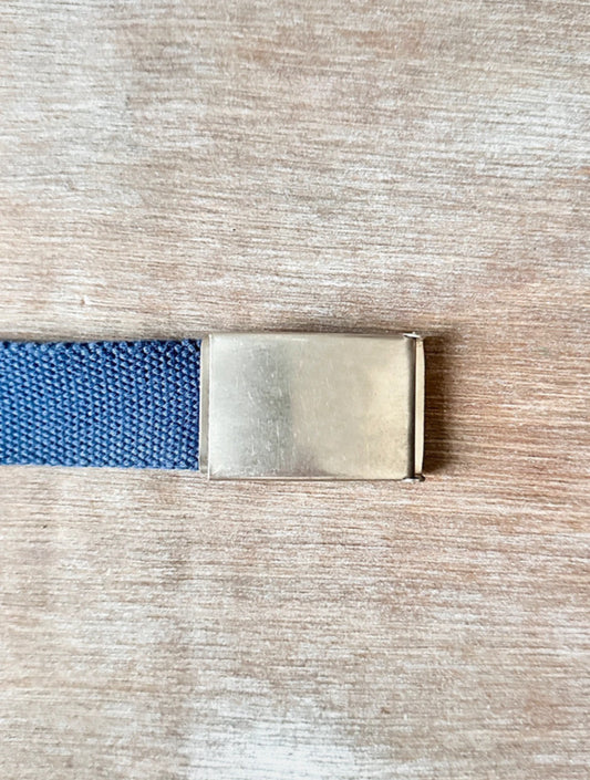 Navy Canvas Belt — Clamp Buckle (36”)