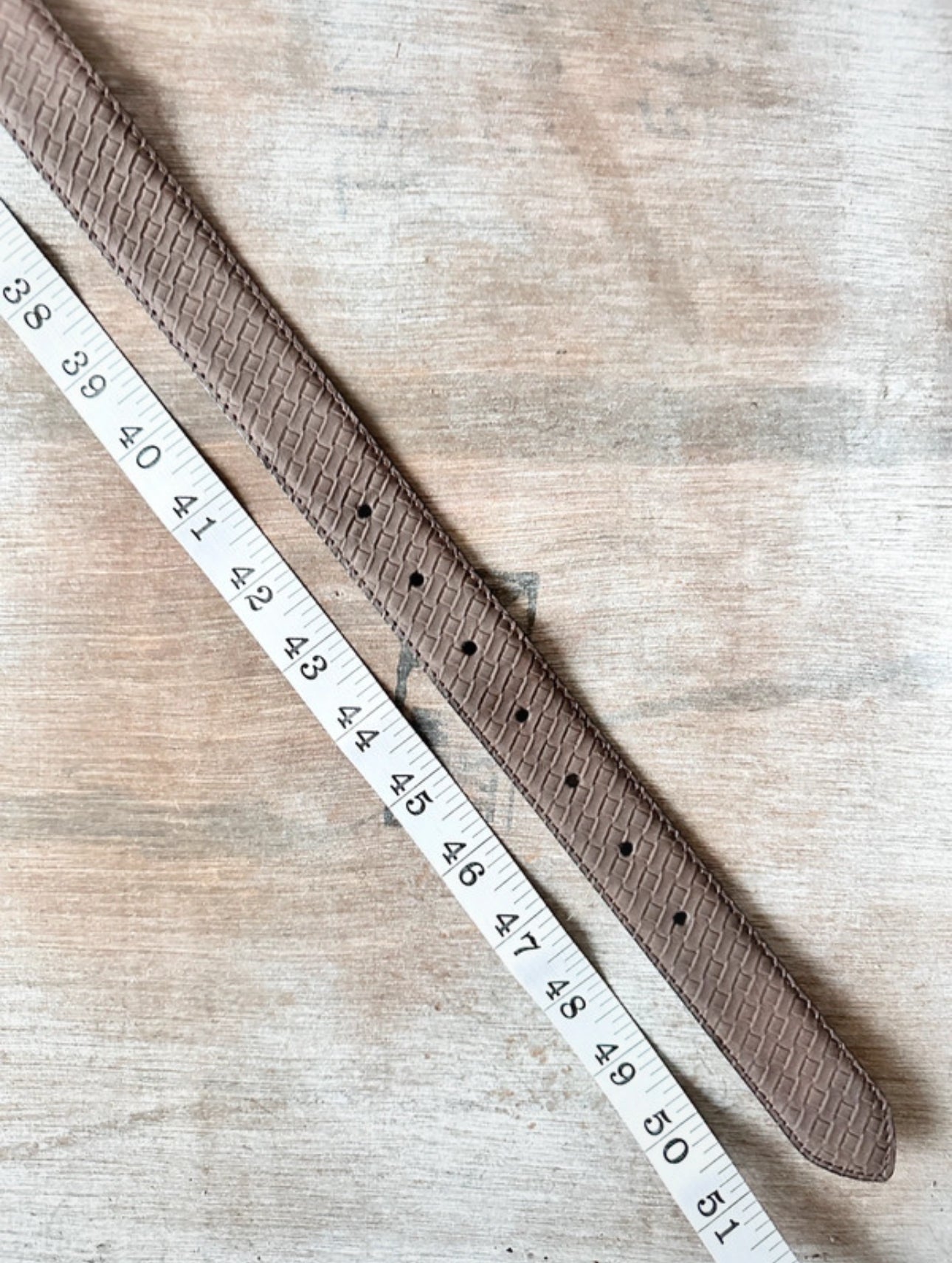 Brown Textured Belt — Gold Buckle (30”)