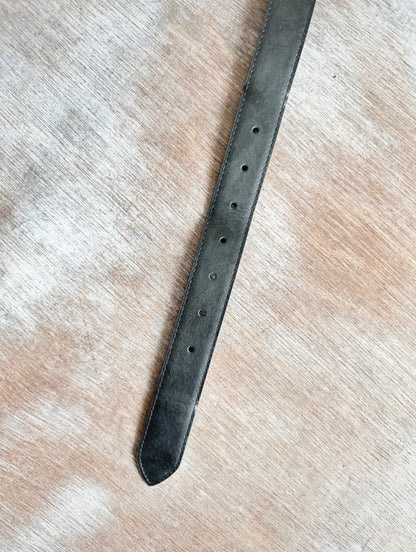 Brown Textured Belt — Gold Buckle (30”)