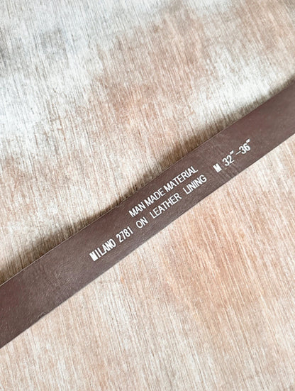 Chocolate Brown Belt — Gold Buckle (34”)