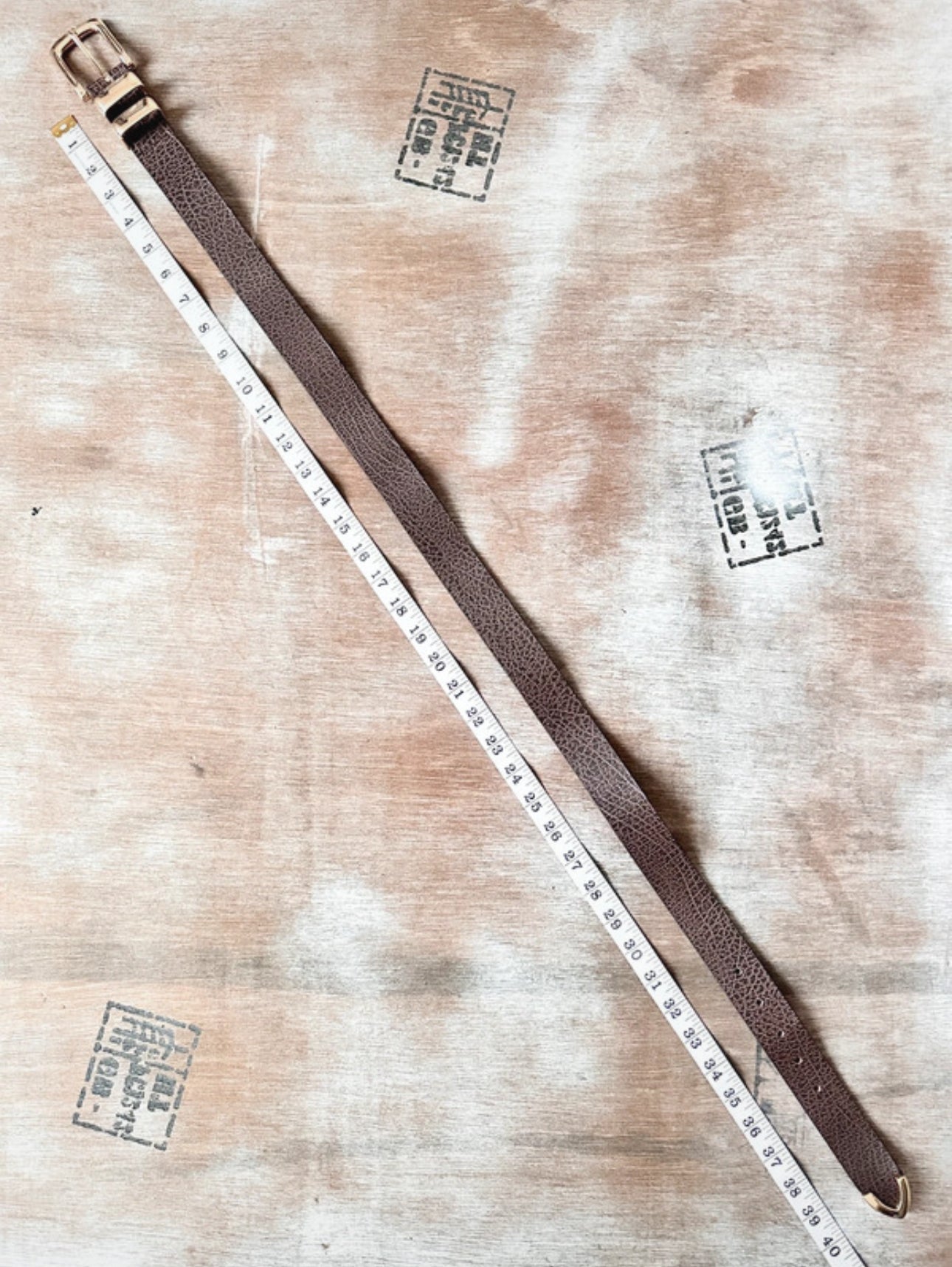 Chocolate Brown Belt — Gold Buckle (34”)