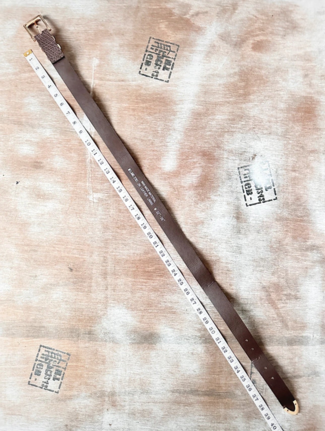 Chocolate Brown Belt — Gold Buckle (34”)