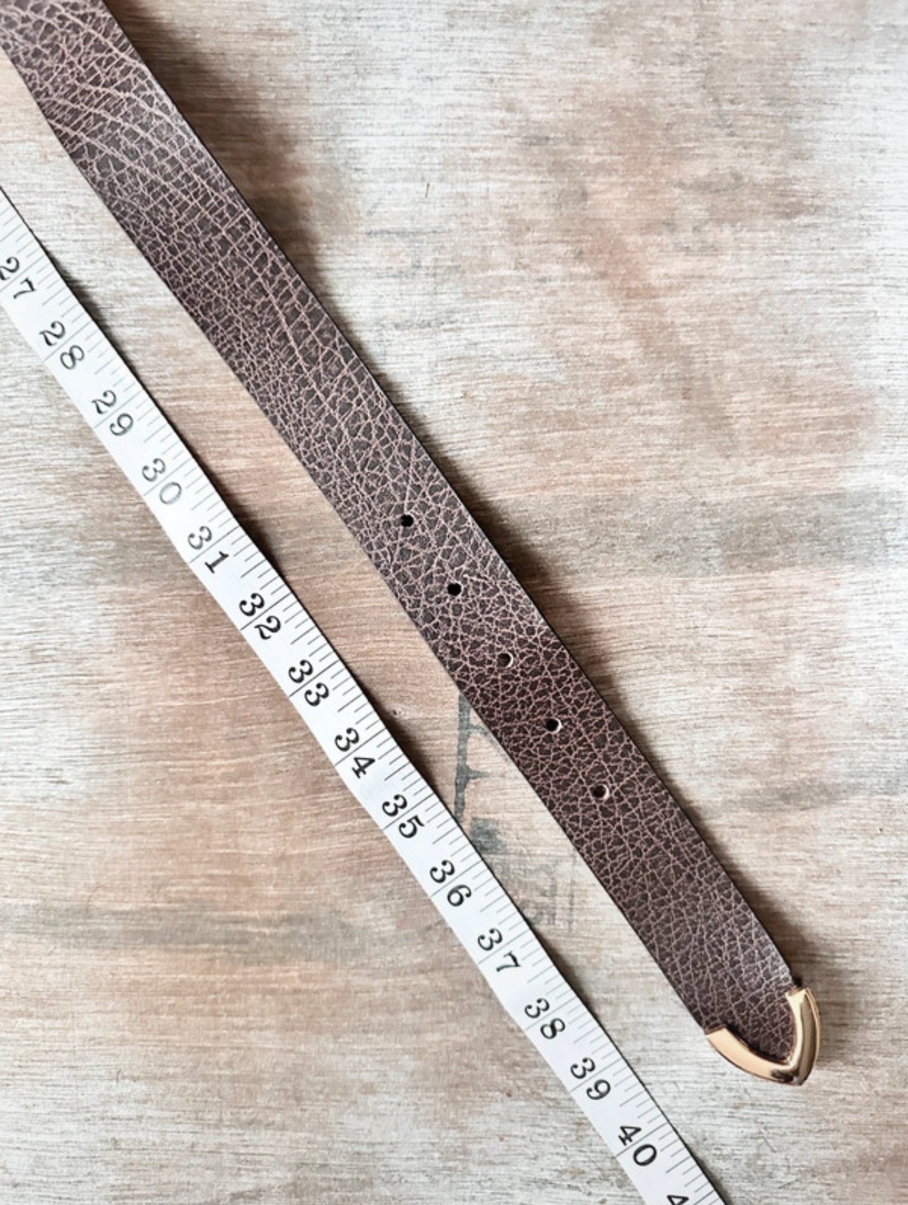 Chocolate Brown Belt — Gold Buckle (34”)